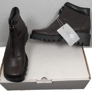 NEW! Bogner Leather Boots! US 7 Euro 37  Brown  Quilted Design Bogner "B" Zipper